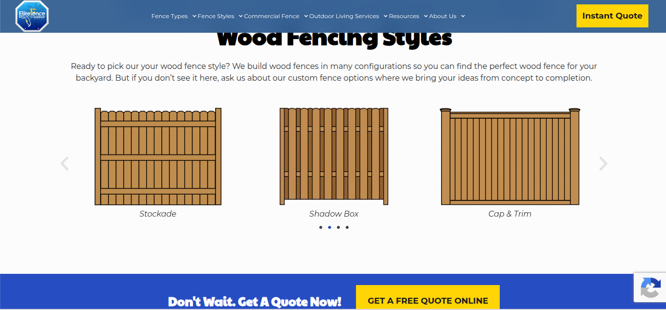 Cap & Trim wood fence example
