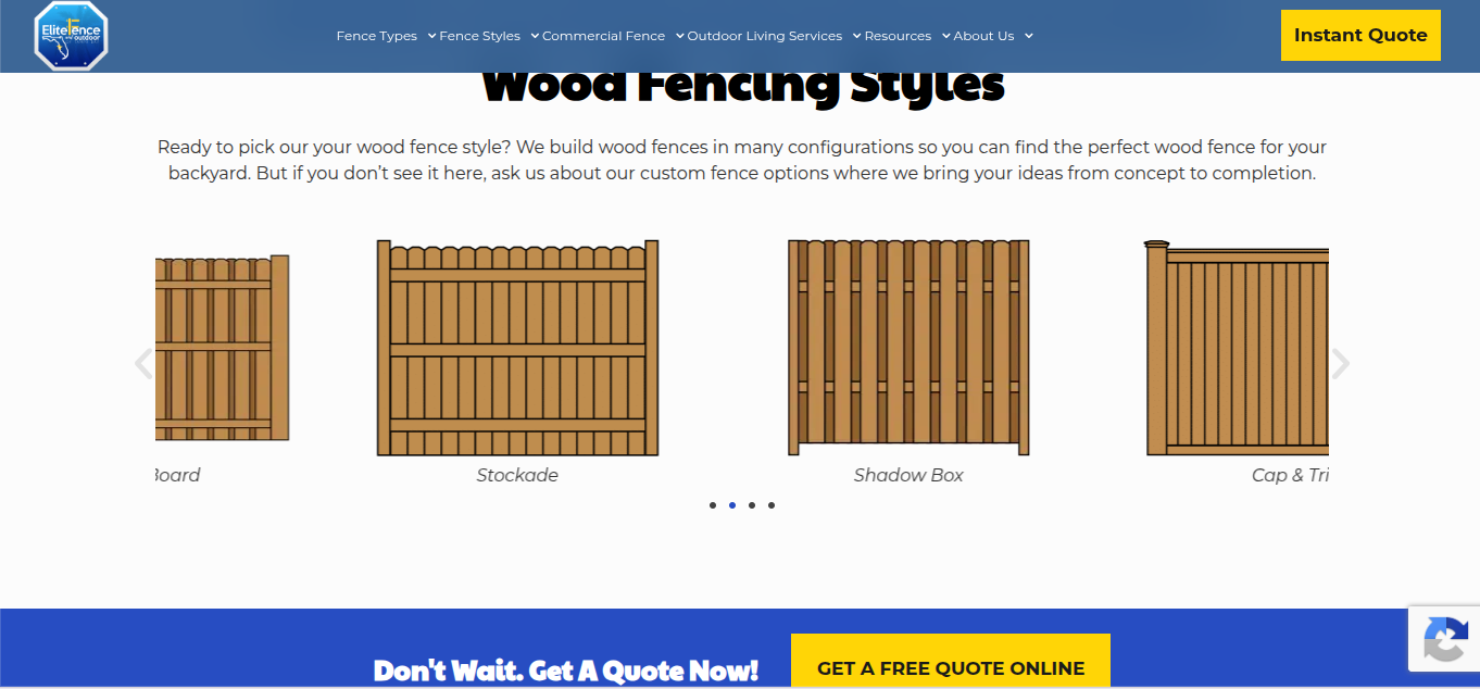 Stockade wood fence example